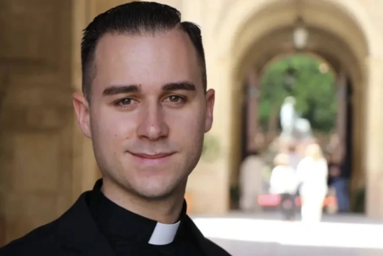 Twenty-four-year-old Father Miguel Tovar of the Diocese of Cartagena, Spain.
