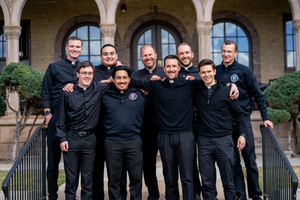 Father Jason Wallace (top center) with Archdiocese of Denver seminarians.