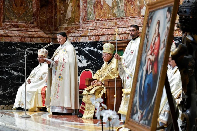 Lebanese Cardinal Béchara Boutros Raï, the head of the Maronite Catholic Church, gives a homily during the Synod on Synodality on Oct. 9, 2023.