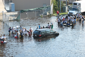 Devastating flooding in New Orleans after Hurricane Katrina in 2005.