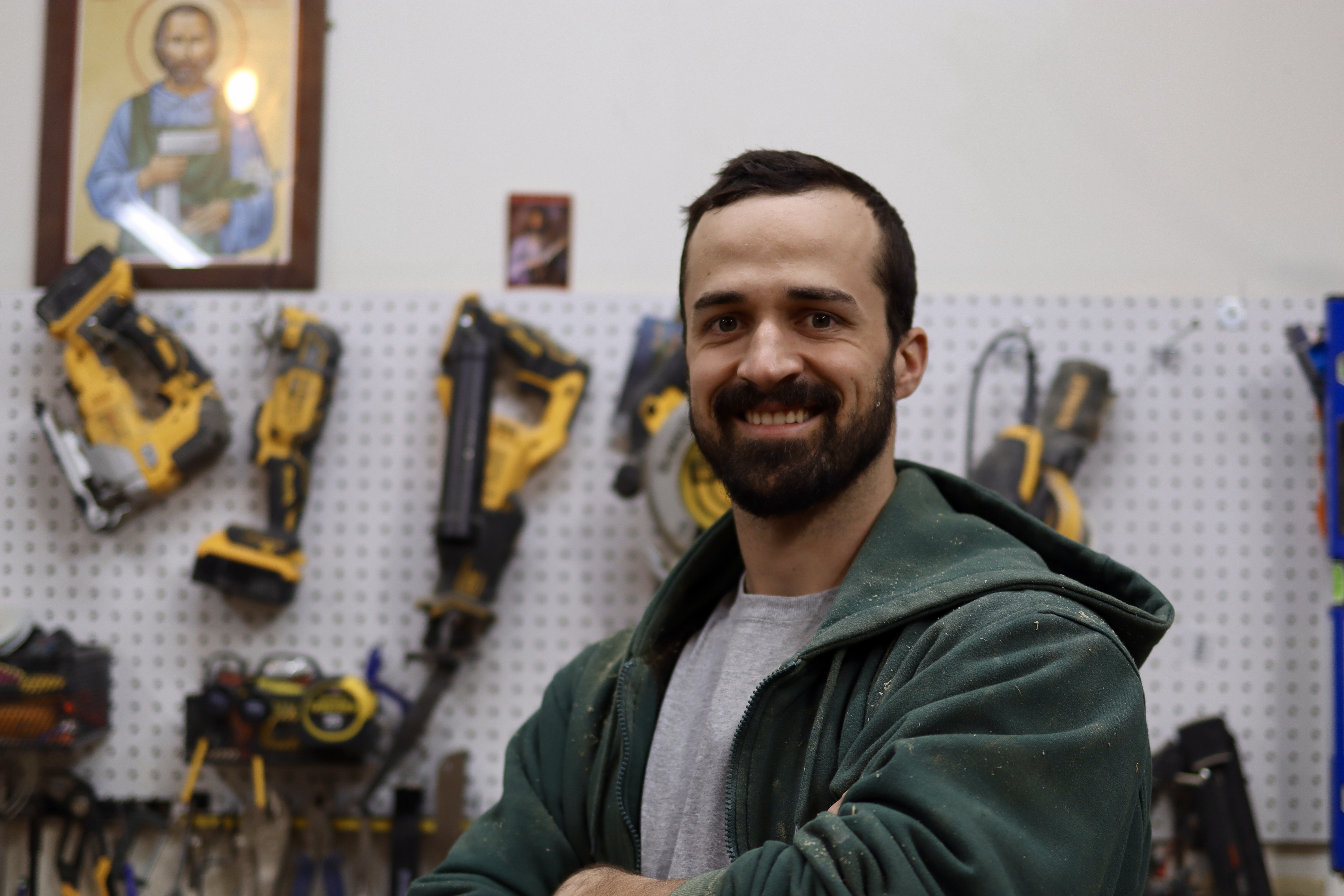 John Hayden in his workshop