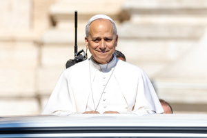 Pope Leo XIV greets the faithful gathered in St. Peter’s Square from the popemobile during his Wednesday general audience on Aug. 6, 2025.