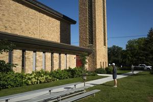 Robin Westman, 23, a man who struggled with his sexual identity, shot through the now boarded windows of Annunciation Catholic Church in Minneapolis on Aug. 27, killing 2 children and injuring 21 others. 