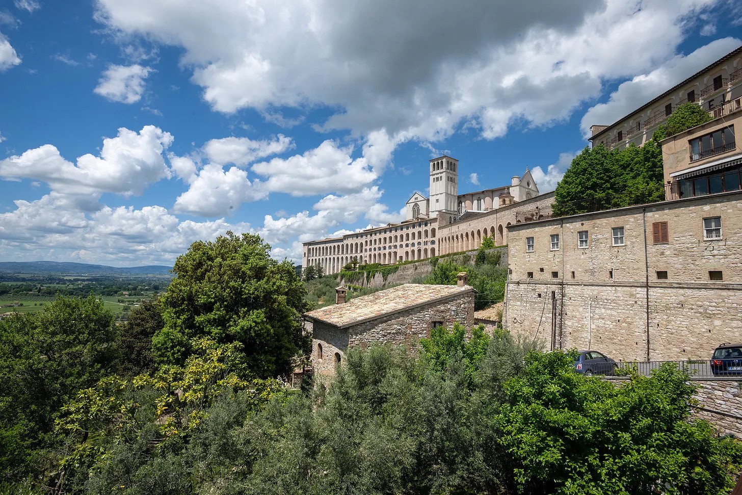 Arriving in Assisi.