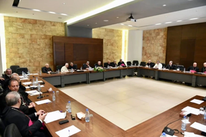The Maronite bishops gather for their monthly meeting at the Patriarchal Summer Residence in Dimane, Lebanon, where they issued a statement that Lebanon must seize available regional and international opportunities to restore full sovereignty over its territory and unite around constitutional institutions.