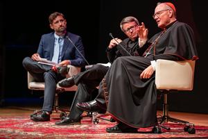 Cardinal Timothy Dolan speaks to the crowd gathered at Fairfield University Sept. 5, 2025.