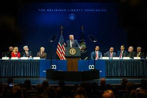 President Trump speaks Monday at the Museum of the Bible in Washington, DC.
