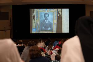 Frassati Catholic High School students watch the canonization of their school’s namesake on EWTN on Sept. 7.