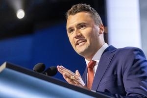 Turning Point USA CEO Charlie Kirk speaks July 15, 2024, at the Republican National Convention in Milwaukee.