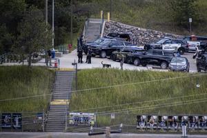Police officers are on the scene at Evergreen High School where a shooting occured earlier in the day, in Evergreen, Colorado, on Sept. 10, 2025. A shooting at Evergreen High School in Colorado critically injured three studentsincluding the suspected shooter. Authorities say there is no longer an active threat.