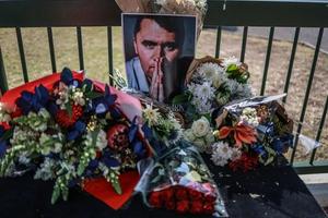 A general view of a wreath laid by mourners outside the U.S. Embassy in Pretoria on Sept. 11, 2025, following the fatal shooting of U.S. youth activist and influencer Charlie Kirk while speaking during an event at Utah Valley University in Orem, Utah. 