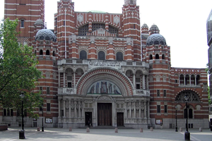 Front view of Westminster Cathedral, London.