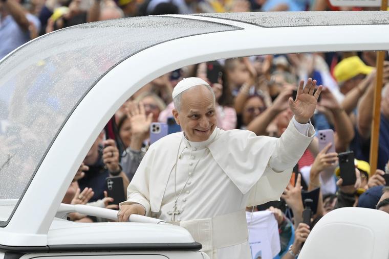 Pope Leo greets the faithful at his Sept. 10, 2025, general audience.