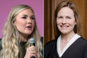 Erika Kirk (l) in 2023 and Justice Amy Coney Barrett in 2021 