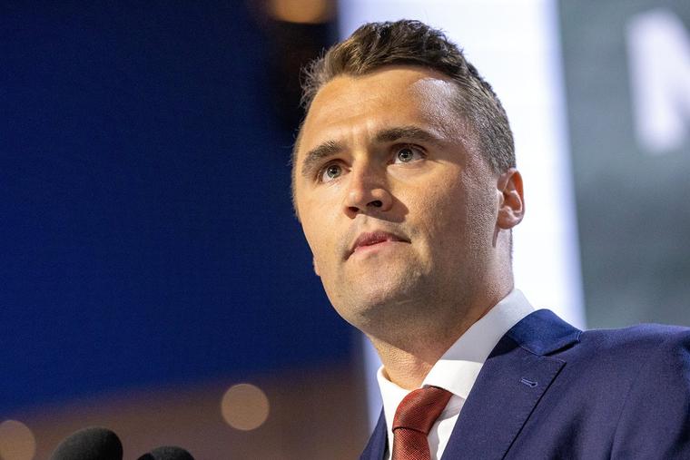 Charlie Kirk speaks July 15, 2024, at the Republican National Convention in Milwaukee.