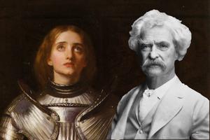 Left: John Everett Millais, “Joan of Arc,” 1865. Right: A.F. Bradley, “Portrait of Mark Twain,” 1907.