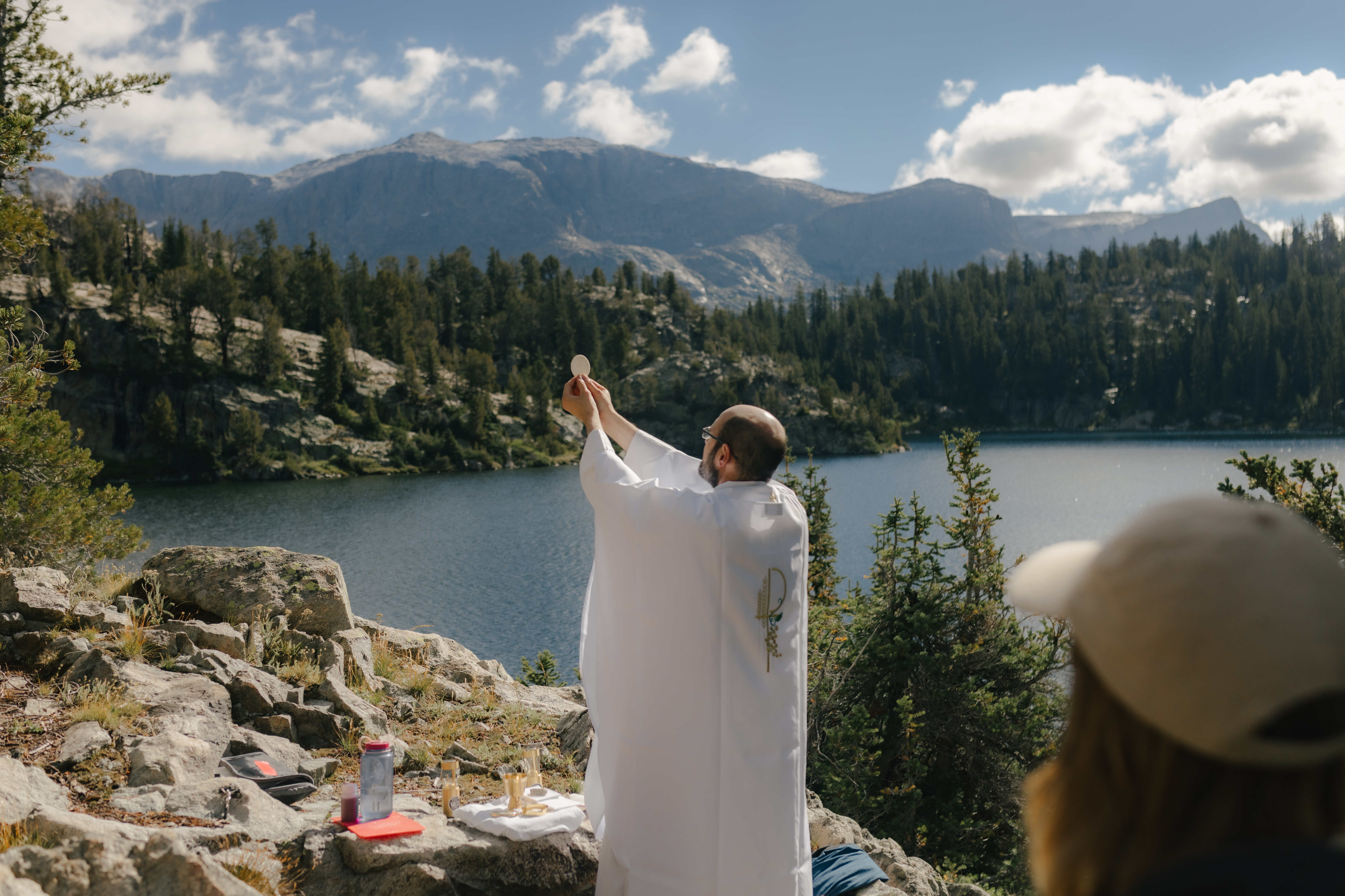 Wyoming Catholic College Mass outdoors