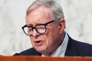Ranking Member Sen. Richard Durbin (D-Ill.) speaks at a Senate Judiciary Committee hearing in the Hart Senate Office Building on Capitol Hill on Sept. 16, in Washington, D.C.