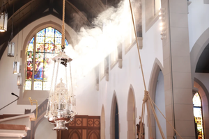 “Now people need not go as far away as Spain to see this beautiful thing,” said Christendom College President Emeritus Timothy O’Donnell of the school chapel’s monumental thurible.