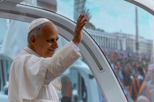 Pope Leo XIV during the weekly general audience on Sept. 24, in St. Peter's Square. 