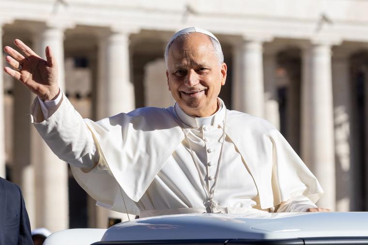 Pope Leo XIV during the weekly General Audience on Oct. 8, 2025 in St. Peter's Square. 