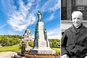 L to R: St. Joseph’s Oratory and Brother André (ca. 1920)