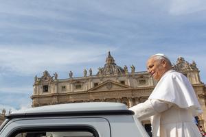 Pope Leo XIV greets the faithful during the Jubilee of Marian Spirituality on Oct. 12, 2025.