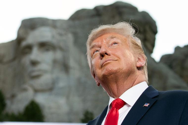 President Donald Trump arrives July 3, 2020, for the Independence Day events at Mount Rushmore National Memorial in South Dakota.