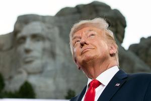 President Donald Trump arrives July 3, 2020, for the Independence Day events at Mount Rushmore National Memorial in South Dakota.