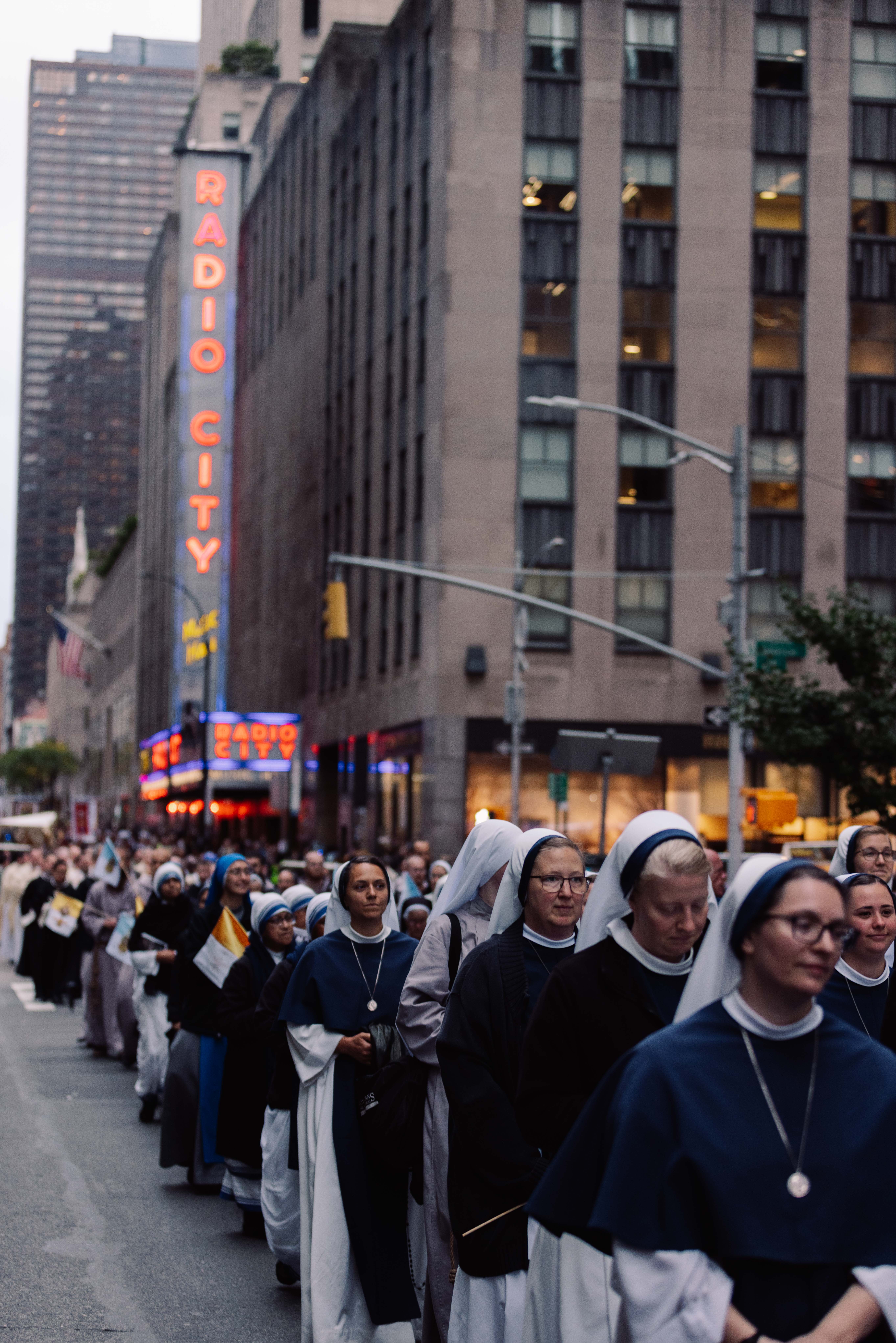The Sisters of Life joined the Eucharistic procession. 