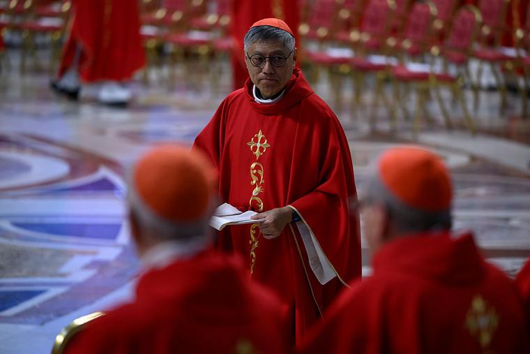 Cardinal Stephen Chow attends the fifth Novemdiales Mass held for the late Pope Francis in St. Peters Basilica, on April 30, 2025 in Rome, Italy.