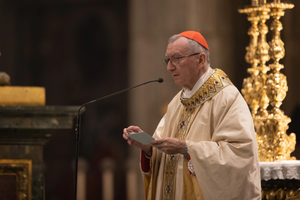 Cardinal Pietro Parolin celebrates a Mass for peace in Ukraine on Nov. 17, 2022, in the Basilica of St. Mary Major in Rome.