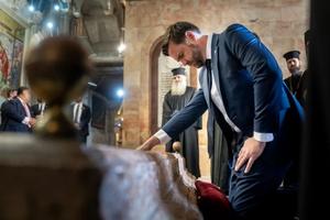U.S. Vice President JD Vance tours the Church of the Holy Sepulchre in the Old City of Jerusalem on Thursday, Oct. 23, 2025. 