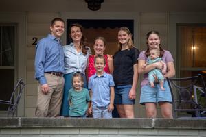 The Traffas family enjoys living in the neighborhood, which has the Catholic parish at its center. 