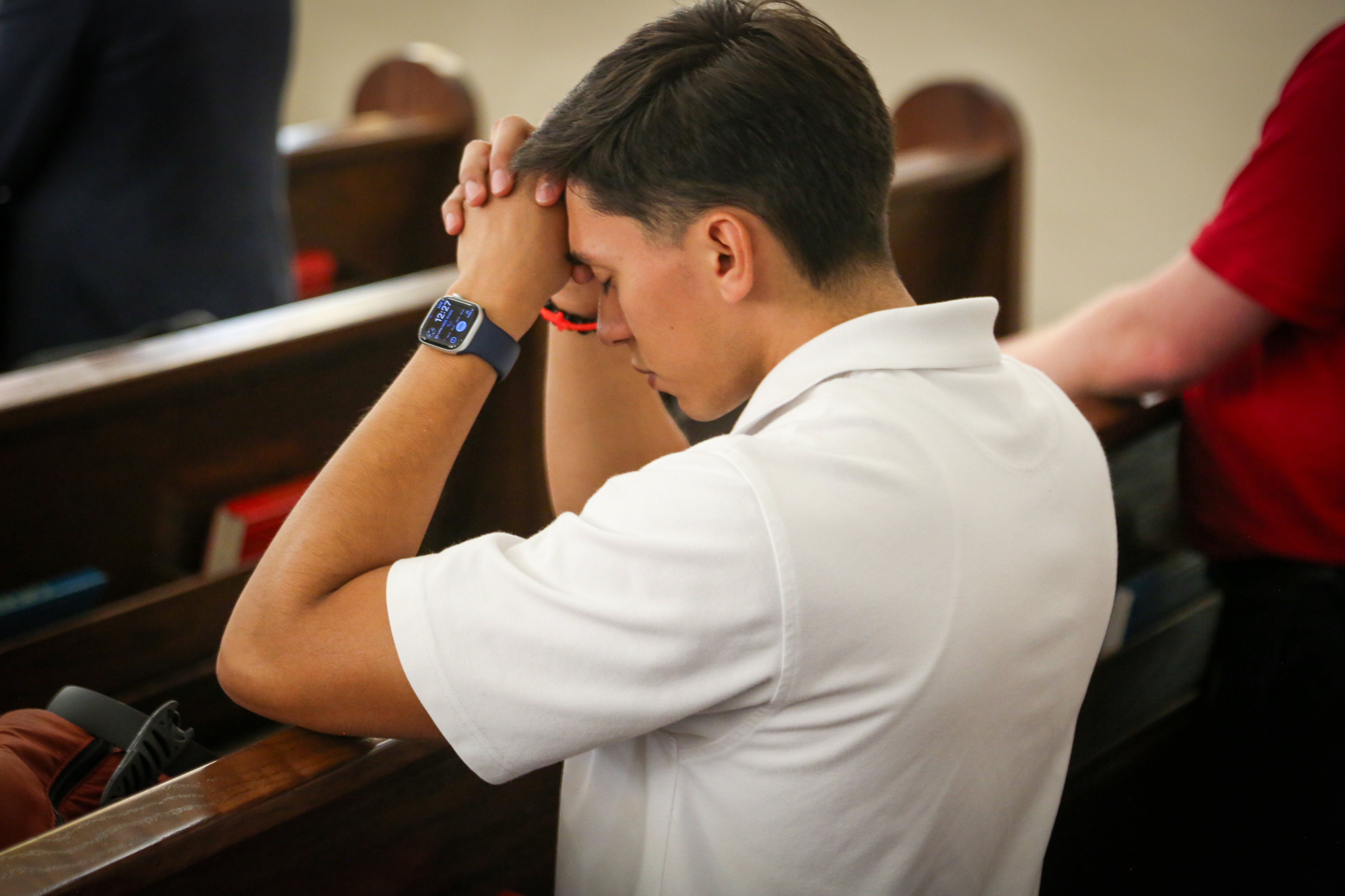 seminarian prays, Wichita