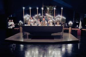 Archbishop Salvatore Cordileone celebrates the Pontifical Low Roráte Mass at the Cathedral of Saint Mary of the Assumption on Dec. 13, 2022. 