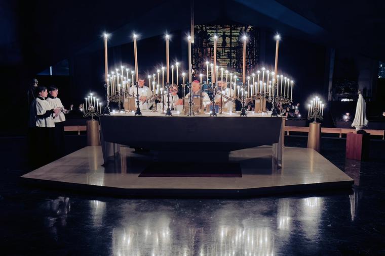 Archbishop Salvatore Cordileone celebrates the Pontifical Low Roráte Mass at the Cathedral of Saint Mary of the Assumption on Dec. 13, 2022. 