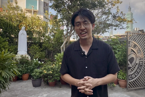 Kao Chih Hao, a recent Taiwanese convert to Catholicism, at Holy Rosary Parish in Taipei, Taiwan, in October 2025.