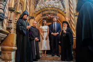 U.S. Vice President JD Vance and second lady Usha Vance tour the Church of the Holy Sepulchre in the Old City of Jerusalem on Oct. 23.