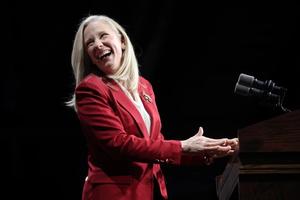 Virginia Democratic gubernatorial candidate, former Rep. Abigail Spanberger delivers remarks during her election night rally at the Greater Richmond Convention Center on Nov. 4, 2025, in Richmond, Virginia. 