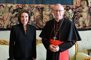 Nancy Pelosi with Vatican Secetary of State Cardinal Pietro Parolin.