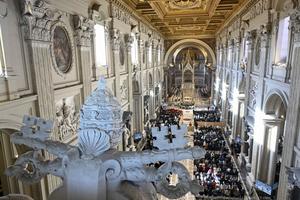 Pope Leo celebrates Mass for the Dedication of the Lateran Basilica at the Basilica of St. John Lateran on Nov. 9, 2025.