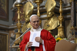 Pope Leo XIV speaks during Mass for the opening of the general chapter of the Order of St. Augustine on Sept. 1, 2025.