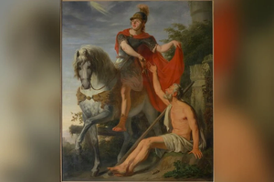 St. Martin of Tours sharing his cloak with a beggar by François Joseph Thomas De Backer.