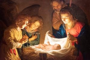 Gerrit van Honthorst, ‘Adoration of the Christ Child,’ ca. 1619-1621, Uffizi Gallery, Florence, Italy