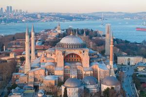 Hagia Sophia and Sultanahmet Square in Istanbul. 
