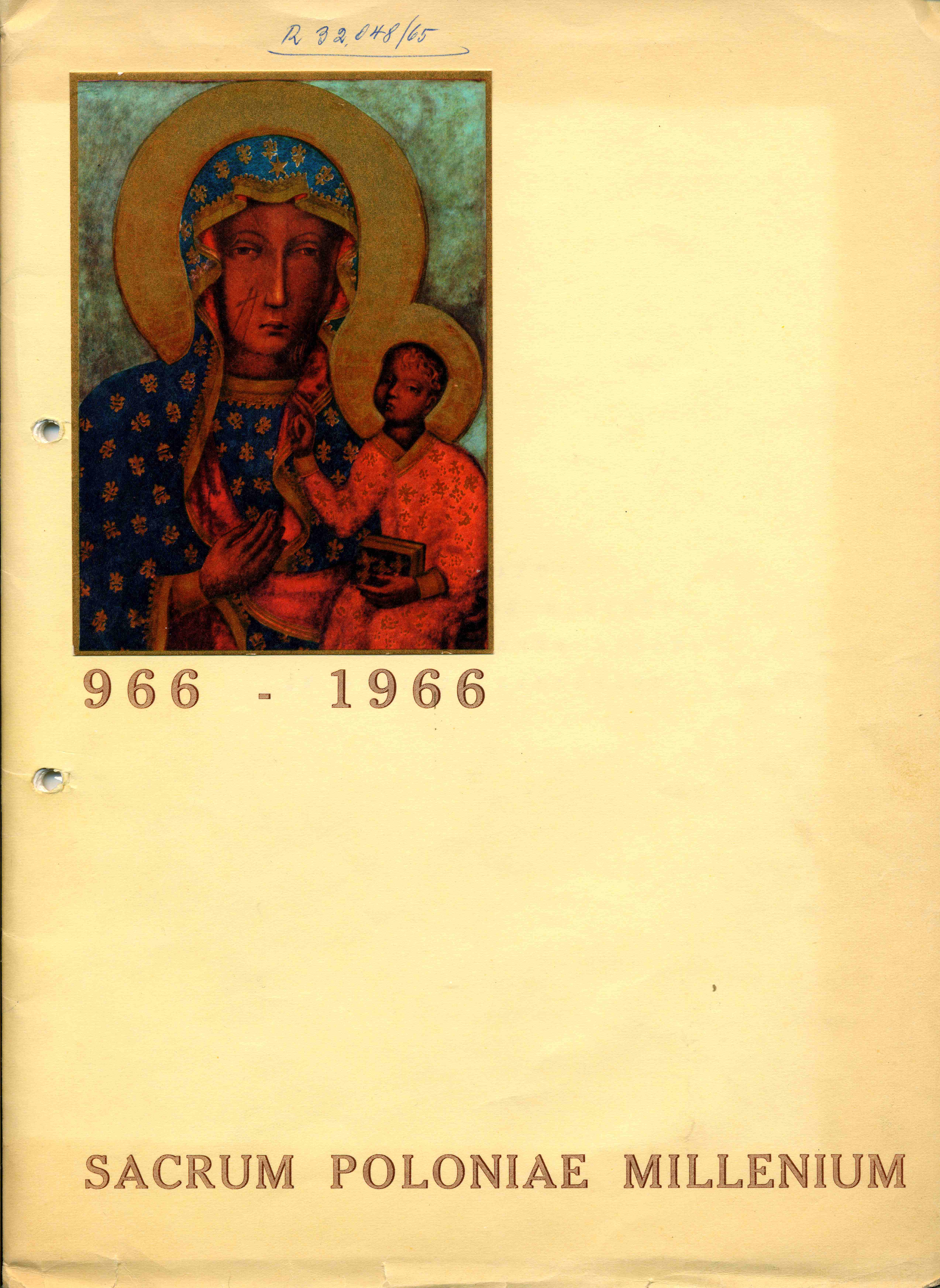 Each of 56 letters distributed by the Polish bishops to episcopates attending the Second Vatican Council's final session were bound with a cover showing Our Lady of Częstochowa, a miraculous icon associated with Polish history for over 600 years.