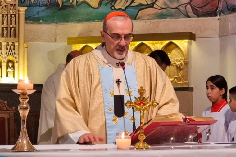 Cardinal Pierbattista Pizzaballa celebrates Mass.