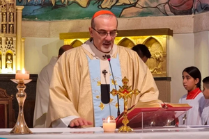 Cardinal Pierbattista Pizzaballa celebrates Mass.