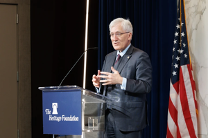 Professor Robert P. George speaks at Heritage Foundation event commemorating the 100th anniversary of Pierce v. Society of Sisters on May 30, 2025.